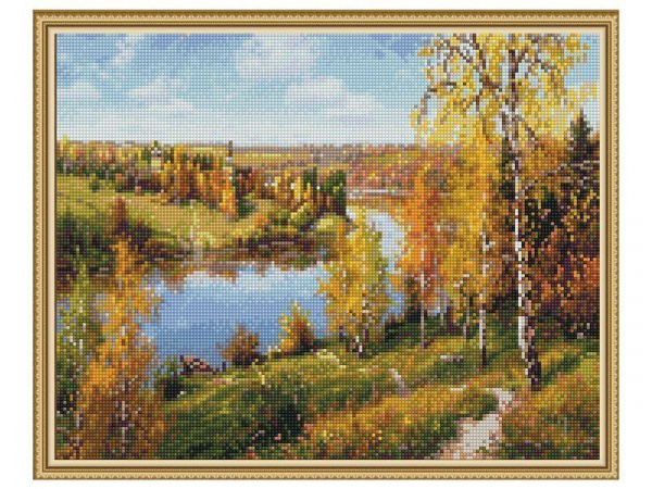 Осень глубинка Прищепа Картины мозаикой с нанесенной рамкой 40*50 Molly