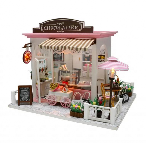 Миниатюрная cборная модель Румбокс «Шоколадная лавка», Hit Toy