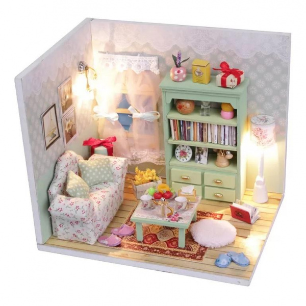 Миниатюрная сборная модель Румбокс «Семейная гостиная», Hit Toy