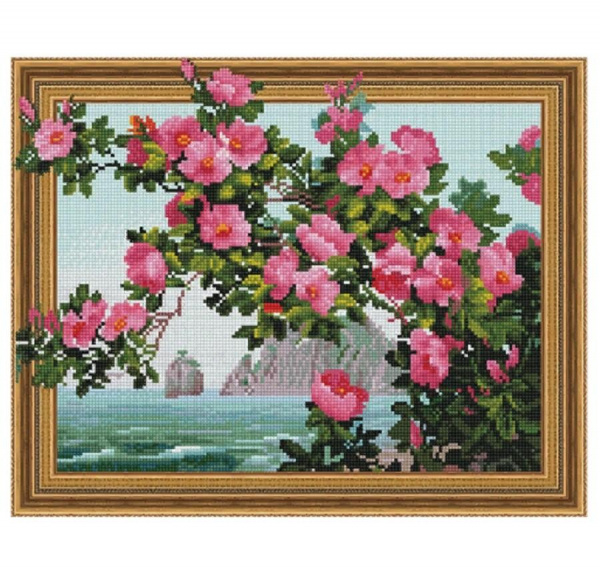 МОРСКОЙ ПЕЙЗАЖ Картины мозаикой с нанесенной рамкой 40*50 Molly