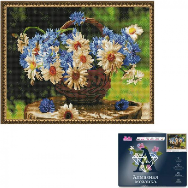 РОМАШКОВОЕ ЛЕТО Картины мозаикой с нанесенной рамкой 40*50 Molly фото 1