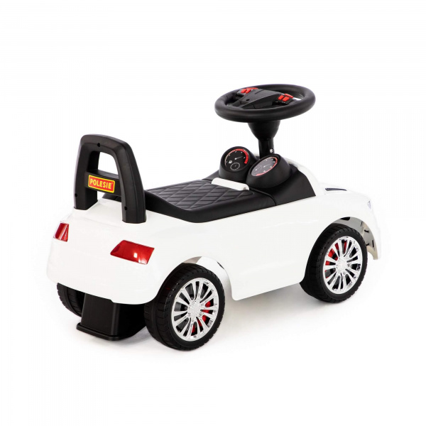 Каталка-автомобиль SuperCar №2 со звуковым сигналом белая фото 2
