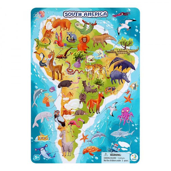 Пазл «Южная Америка» в рамке, Dodo, 53 детали