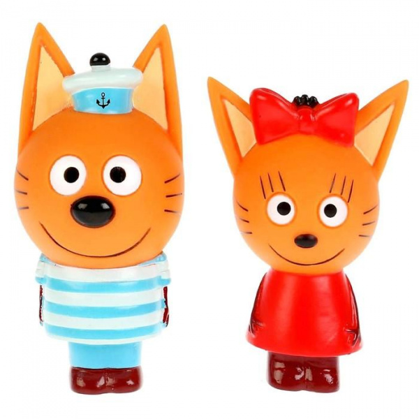 Карамелька и Коржик Три Кота Игрушка пластизоль для ванны