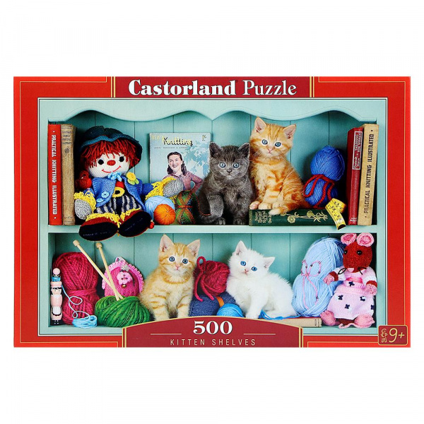 Пазл «Котята на полках» 500 деталей, Castorland