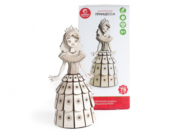 Подвижный деревянный 3D-конструктор Принцесса фото 5