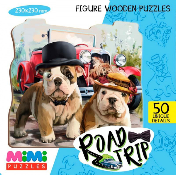 Фигурные деревянные пазлы Mimi Puzzles «Дорожное путешествие», Нескучные игры