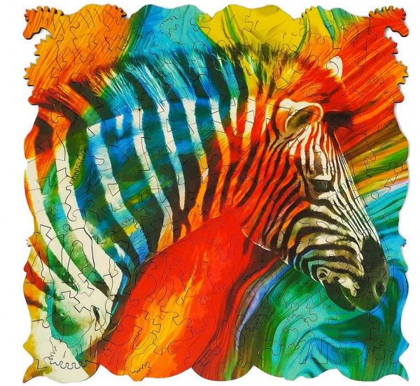 Фигурные деревянные пазлы «Зебра» Animal Art, Нескучные игры