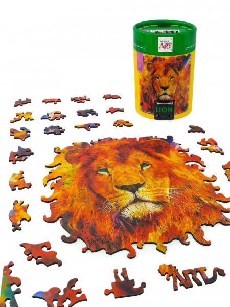 Деревянные пазлы Лев фото 2