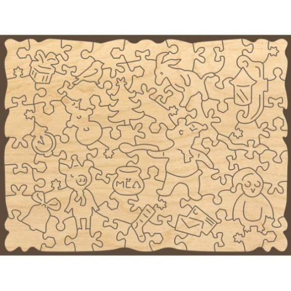 Новый год Деревянный пазл Citypuzzles фото 2