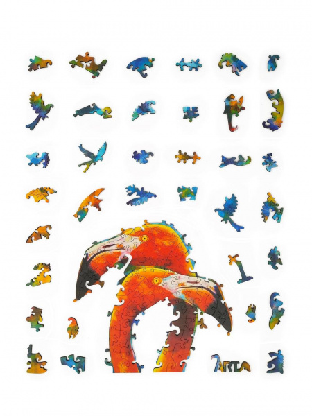 Деревянные пазлы Фламинго фото 1