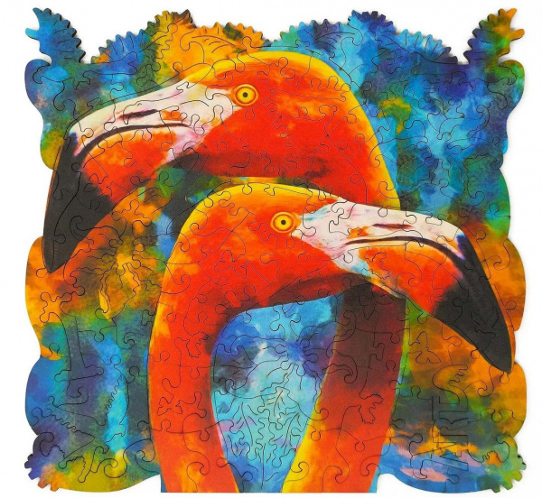 Фигурные деревянные пазлы «Фламинго» Animal Art, Нескучные игры
