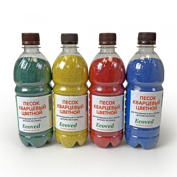 Набор цветного кварцевого песка Эковед (Ecoved) 4 цвета по 750 г