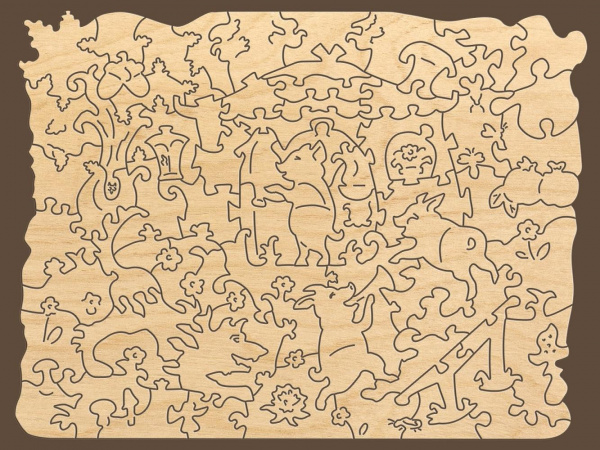 Фигурные пазлы Три поросенка фото 4