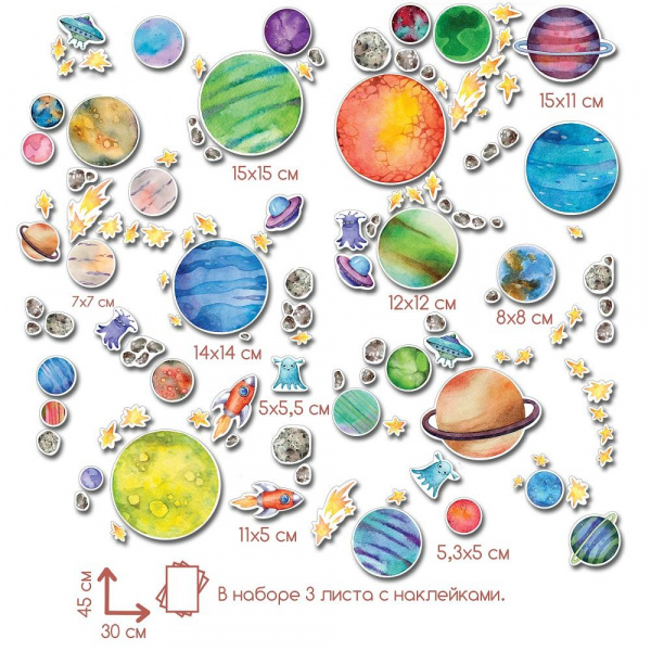 Декоративные наклейки В космосе  фото 1