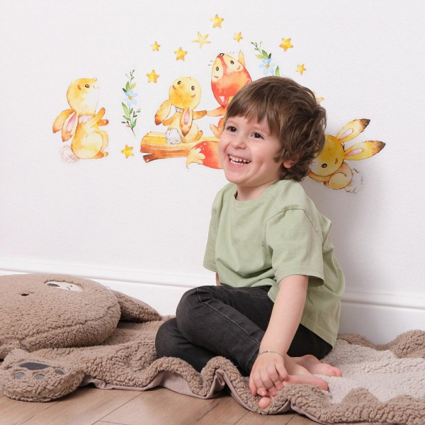 Декоративные наклейки Лисенок и зайчонок фото 4