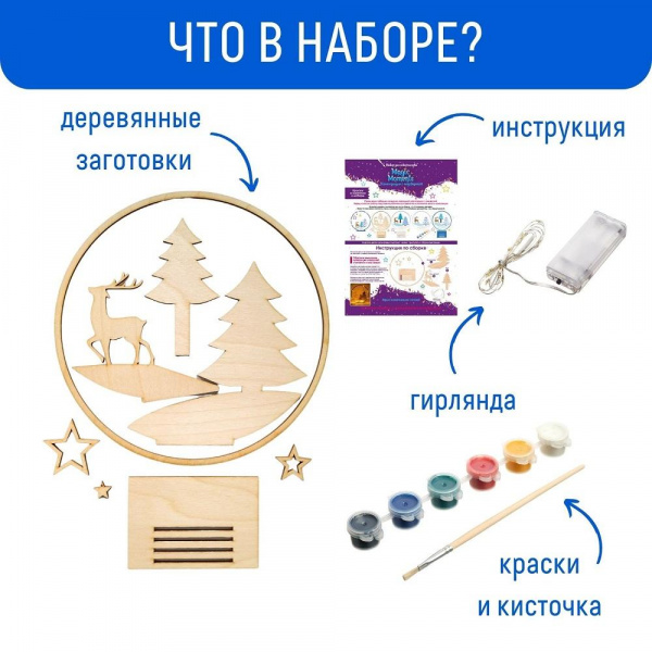 Композиция с подсветкой Зимний лес фото 1