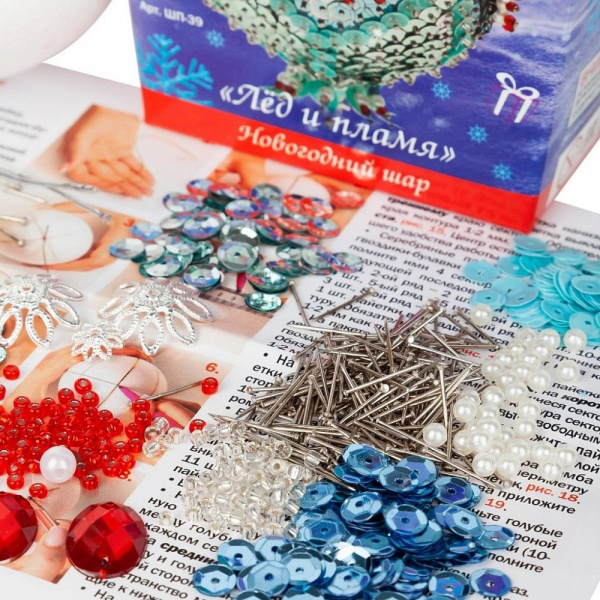 Шар из пайеток Лед и пламя фото 4