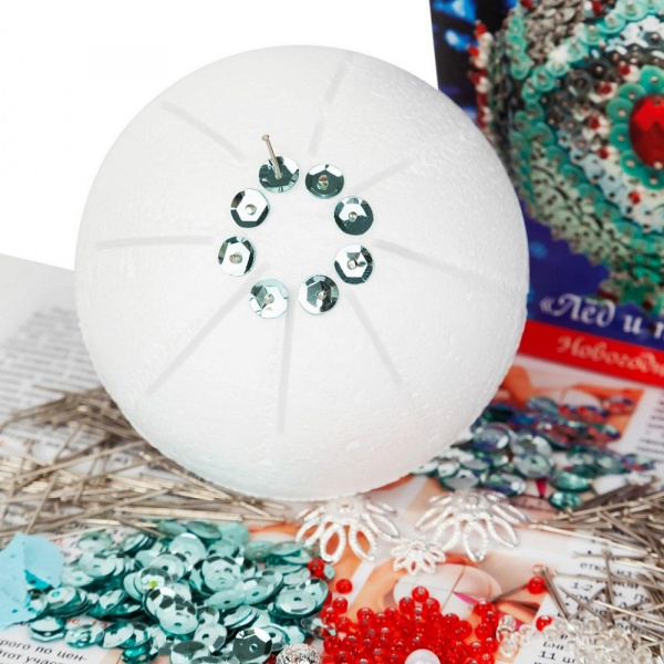 Шар из пайеток Лед и пламя фото 8