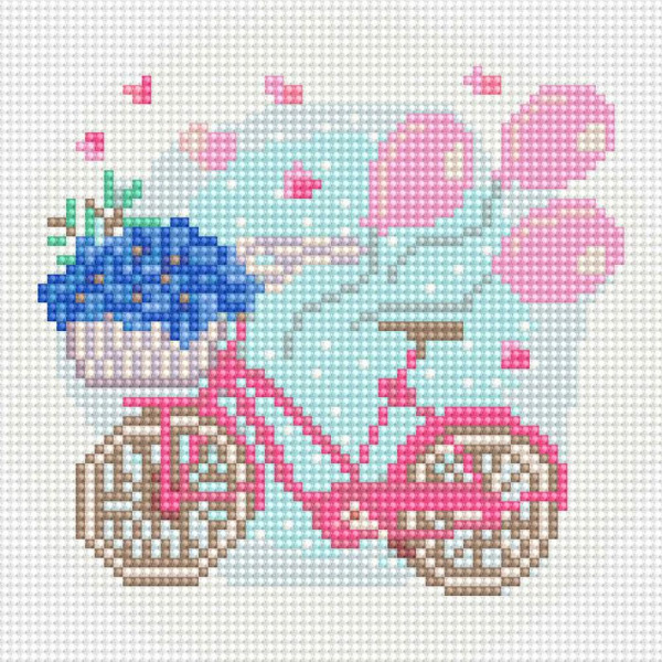 Картина мозаикой Велосипед с цветами  фото 1