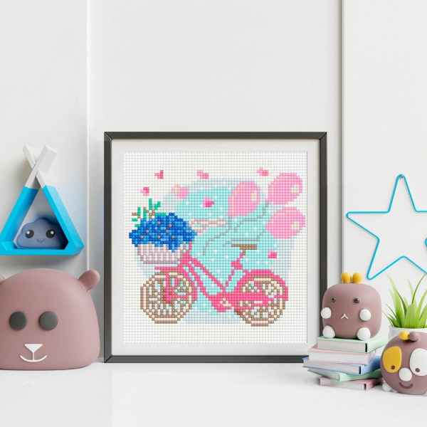 Картина мозаикой Велосипед с цветами  фото 2