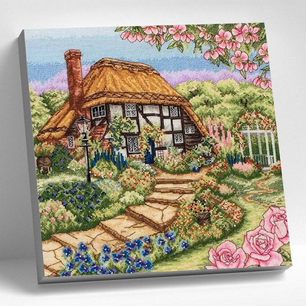 Картина мозаикой «Домик с розами» 30х30 см, Molly