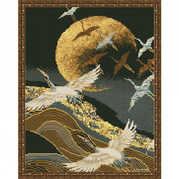 Картина мозаикой Полет журавлей фото 1