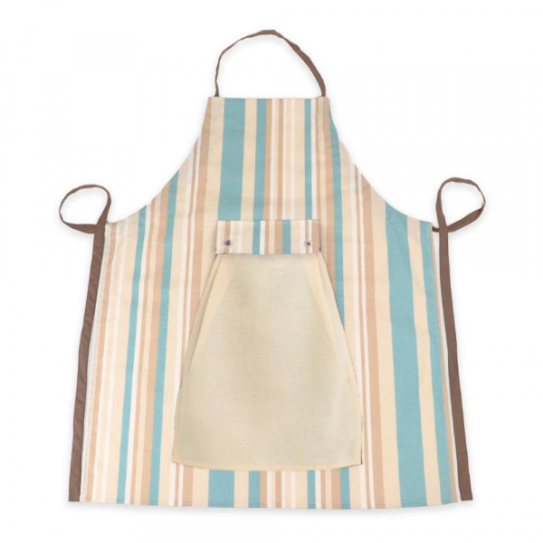 Кухонный фартук из хлопка Полоска и 3 полотенца Персик фото 4