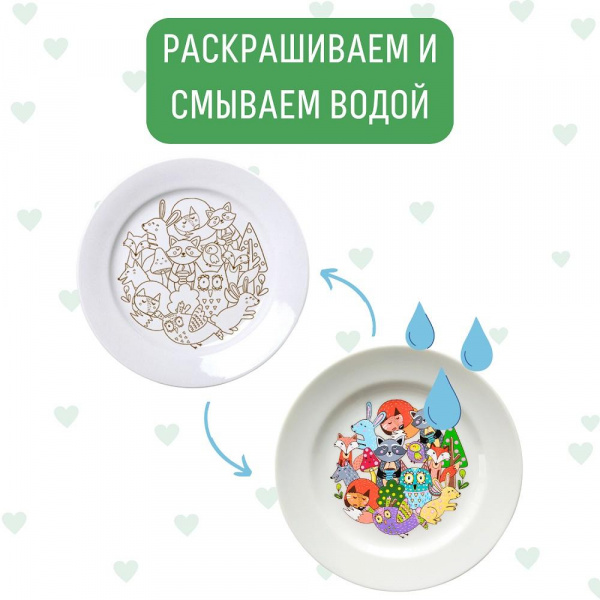 Тарелка раскраска Лесные истории фото 3