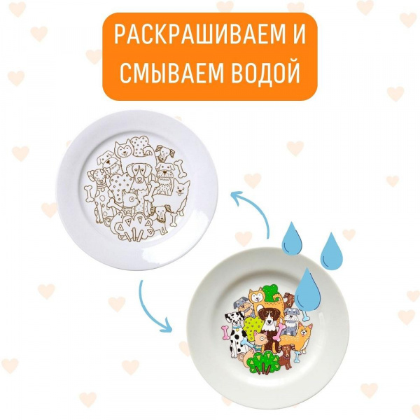 Тарелка раскраска Собачки фото 3