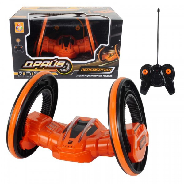 Трюковая двухколёсная машина-перевертыш на радиоуправлении «Драйв» оранжевый, 1TOY