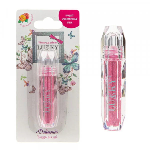 Глазурь для губ Даймонд с ароматом персика цвет карамельно-розовый Lukky