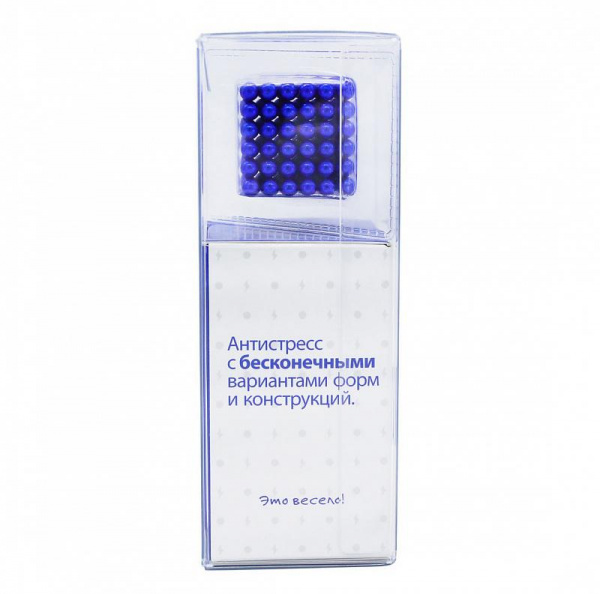 Головоломка магнитная синий 216 шариков 5 мм Magnetic Cube фото 3