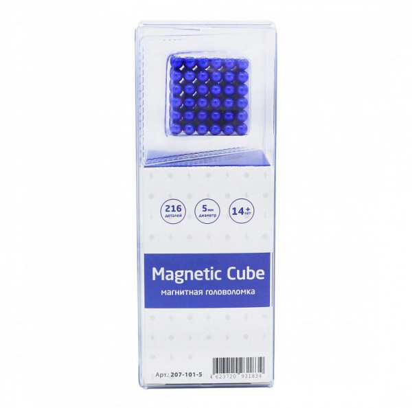 Головоломка магнитная синий 216 шариков 5 мм Magnetic Cube фото 4