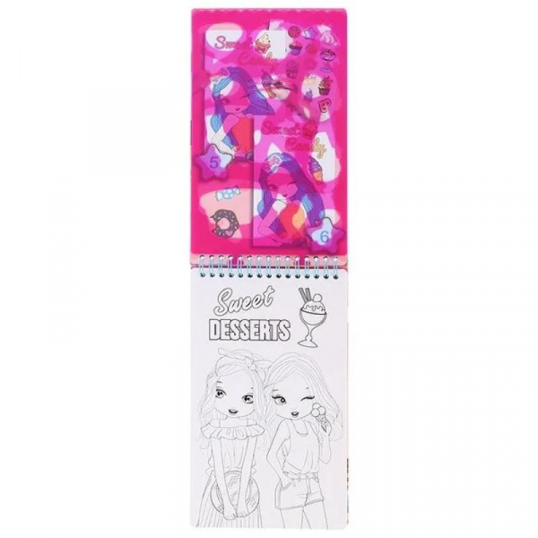 Альбом для творчества с наклейками трафаретами «I LOVE DESSERT», Mazari фото 2