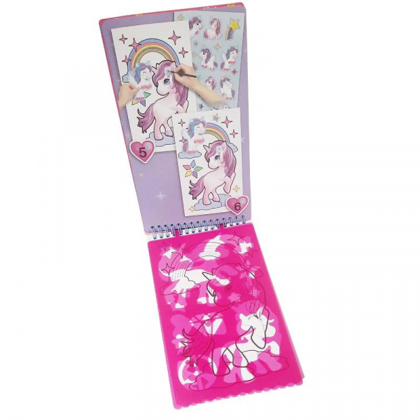 UNICORN Альбом для творчества с наклейками и трафаретами, Mazari фото 1