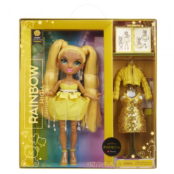 Кукла RAINBOW HIGH Fantastic Санни 28 см желтая с аксессуарами Рейнбоу Хай фото 6