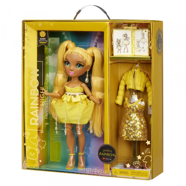 Кукла RAINBOW HIGH Fantastic Санни 28 см желтая с аксессуарами Рейнбоу Хай фото 7