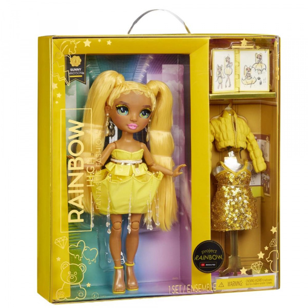 Кукла RAINBOW HIGH Fantastic Санни 28 см желтая с аксессуарами Рейнбоу Хай фото 8