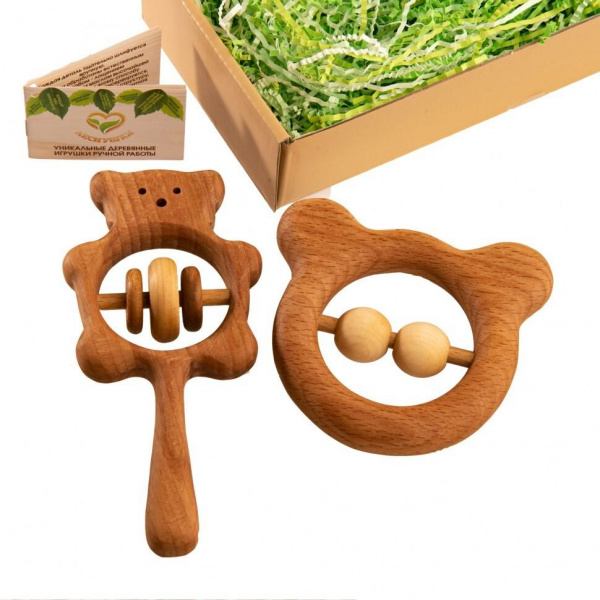 Подарочный набор погремушек «Братец-медвежонок», Леснушки фото 1