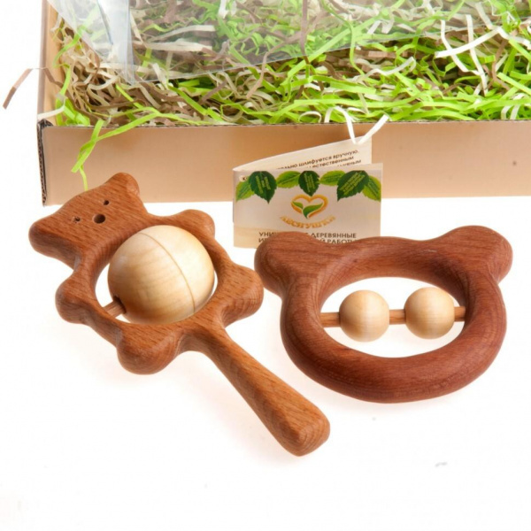Подарочный набор погремушек «Братец-медвежонок», Леснушки фото 3