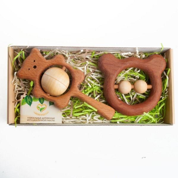 Подарочный набор погремушек «Братец-медвежонок», Леснушки фото 4