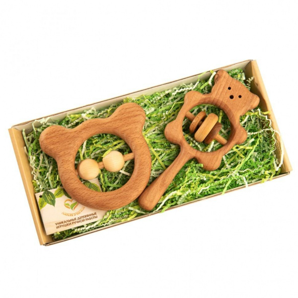 Подарочный набор погремушек «Братец-медвежонок», Леснушки