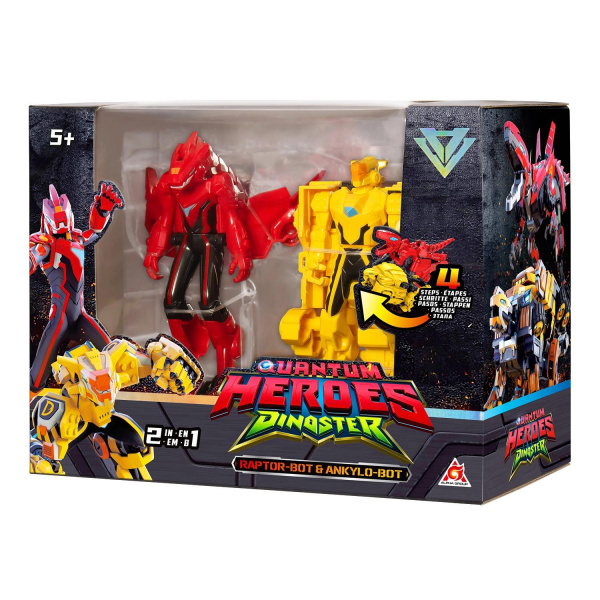 Набор 2 Дино-бота трансформера Люцио и Делби 13 см Dinoster фото 1