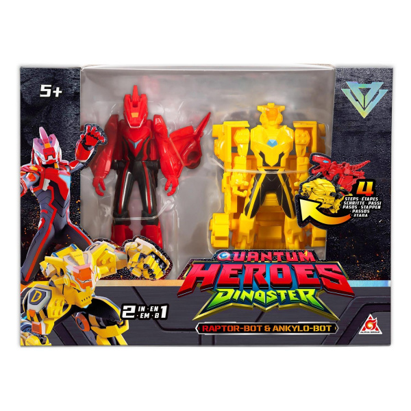 Набор 2 Дино-бота трансформера Люцио и Делби 13 см Dinoster