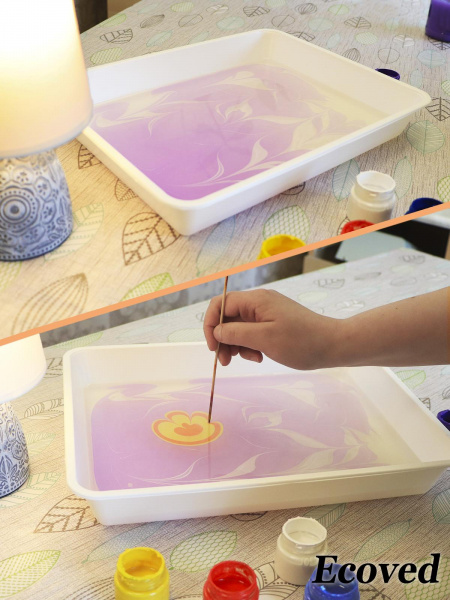 Комплект для эбру 10 лотков+10 загустителей+10 пипеток+гребень фото 3